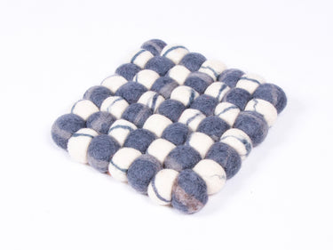 Wool felt stone ball trivet/Felt trivet